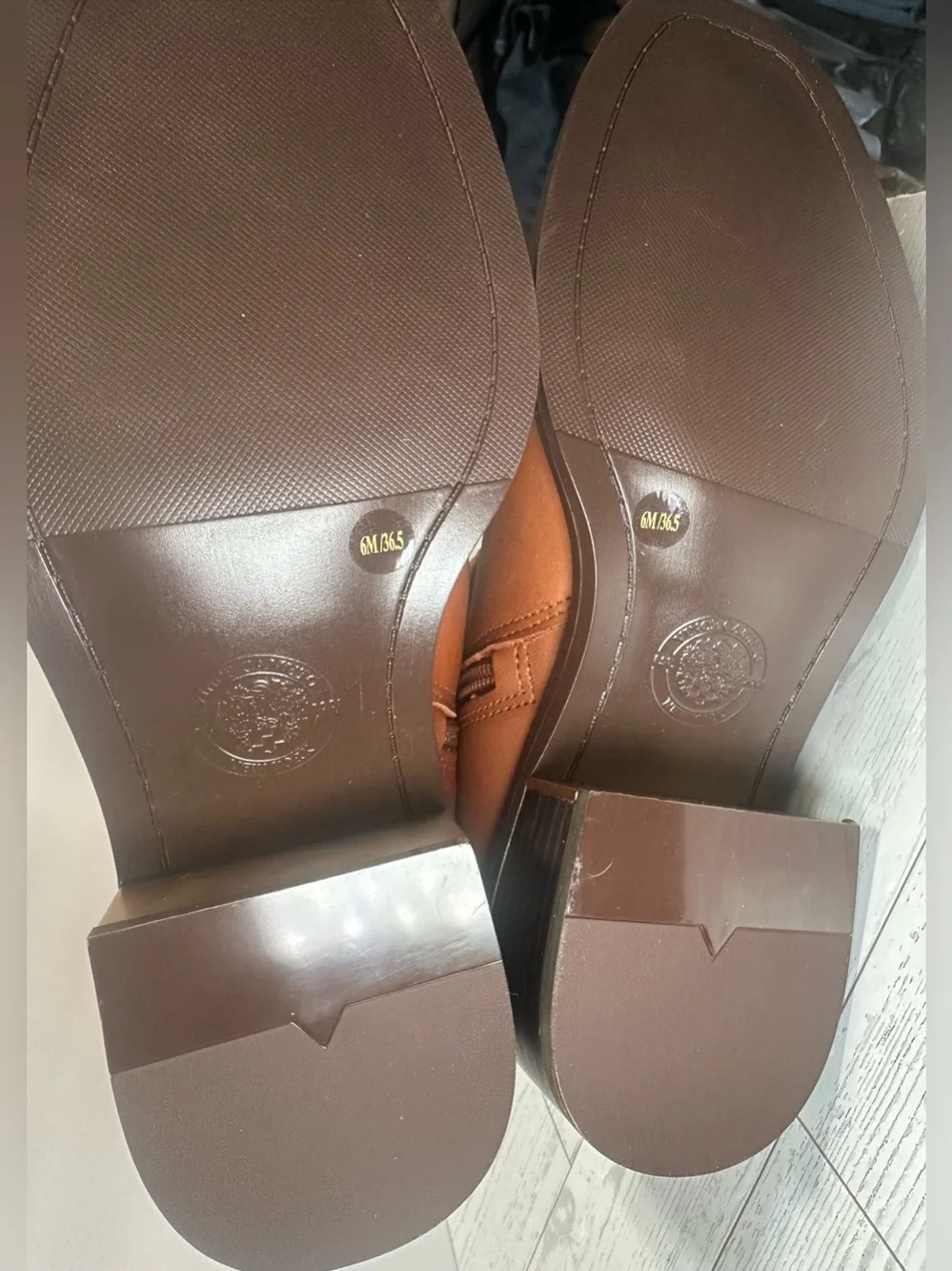 NWOT - Vince Camuto ‘Gini’ Buckled Knee-High Riding Boots, Whiskey Brown, Sz 6